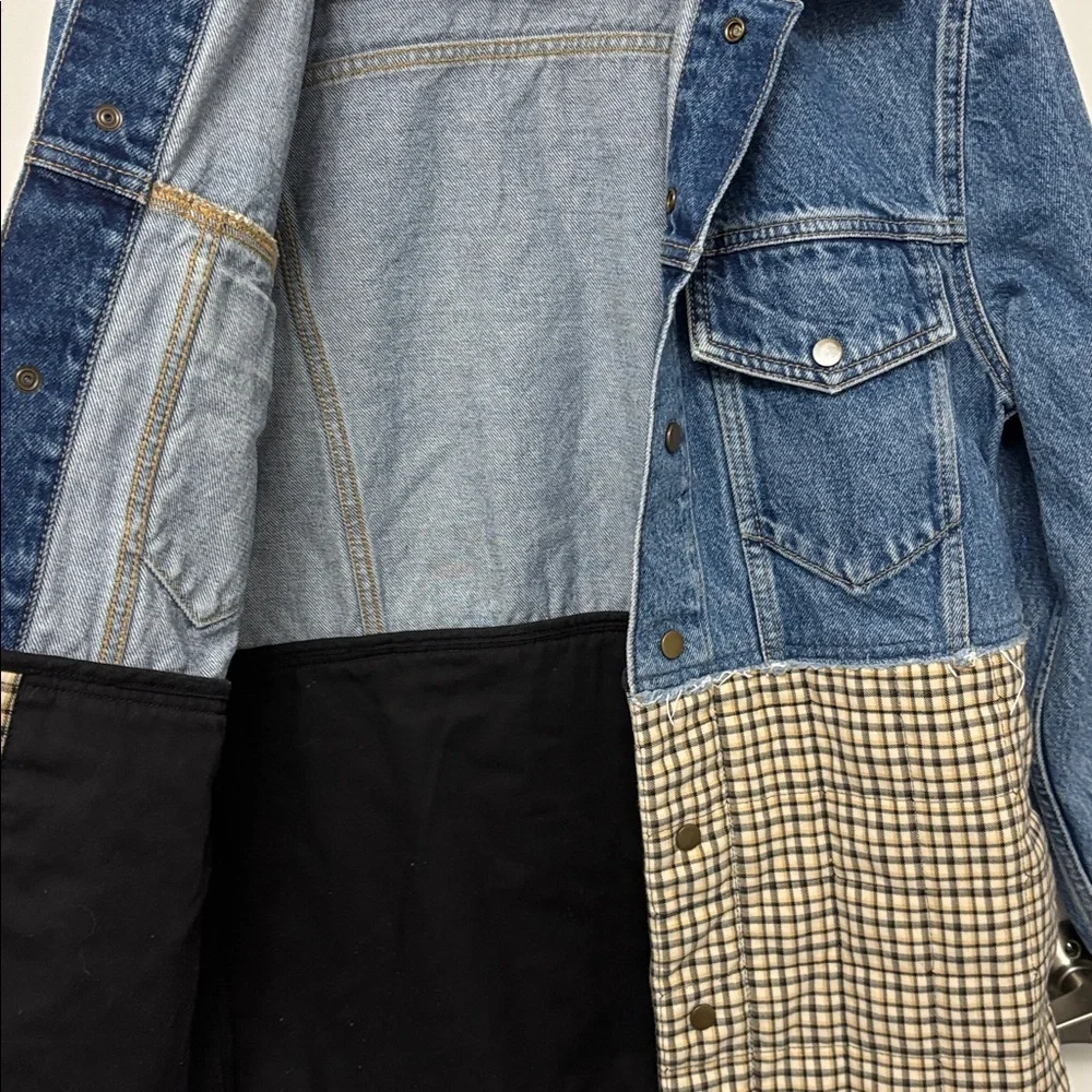 Sandro Denim Plaid Jacket size 36 - Picture 6 of 6